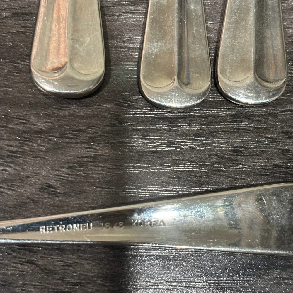 Retroneu 18/8 Stainless Steel Flatware Butter Spreader Set of 6 Korea Silver